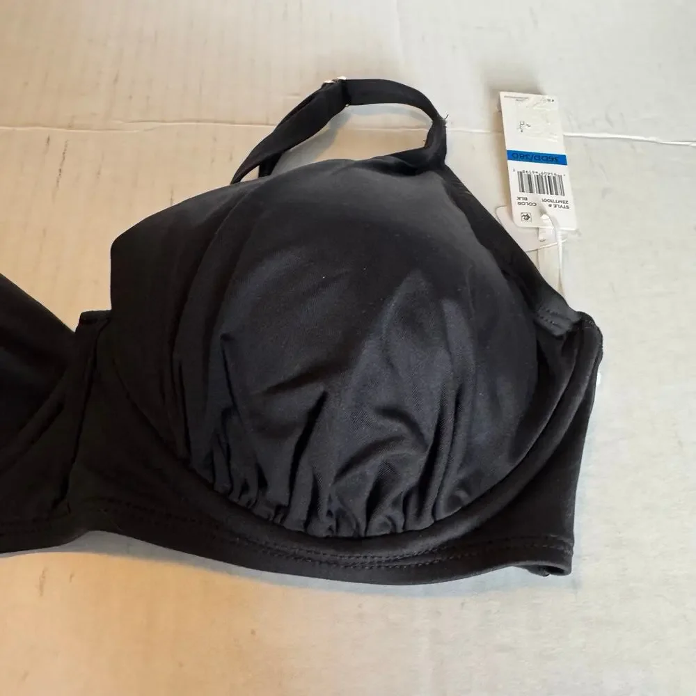 Anne Cole V-Wire Bikini Top Black Women's Swimwear Swimsuit Top 36DD NWT